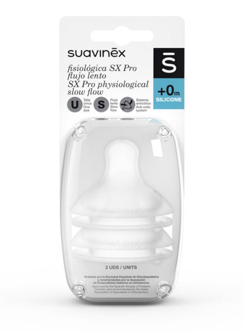 TETINA SILICONA FISIOLOGICA SX-PRO SUAVINEX FLUJO S 2UDS