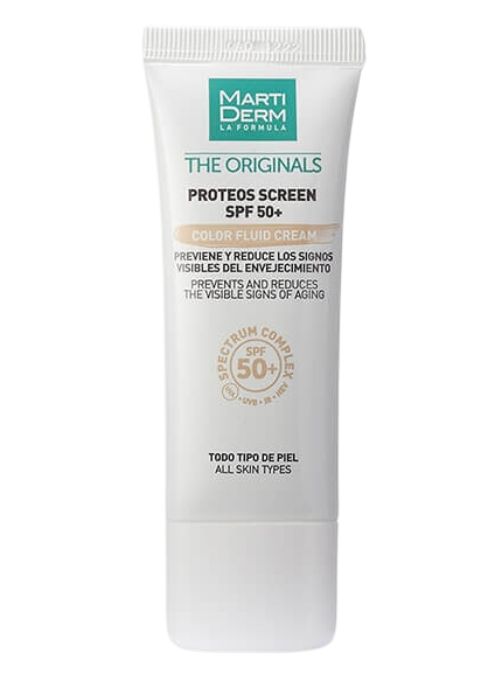 PROTECTOR SOLAR FACIAL ANTIEDAD MARTIDERM PROTEOS SCREEN SPF50+ FLUID CREAM CON COLOR 40 ML