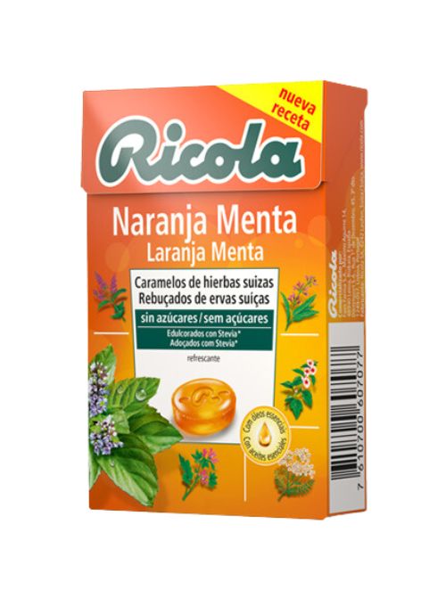 CARAMELOS RICOLA SIN AZUCAR 50G NARANJA