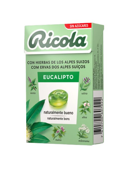 CARAMELOS RICOLA SIN AZUCAR 50G EUCALIPTO