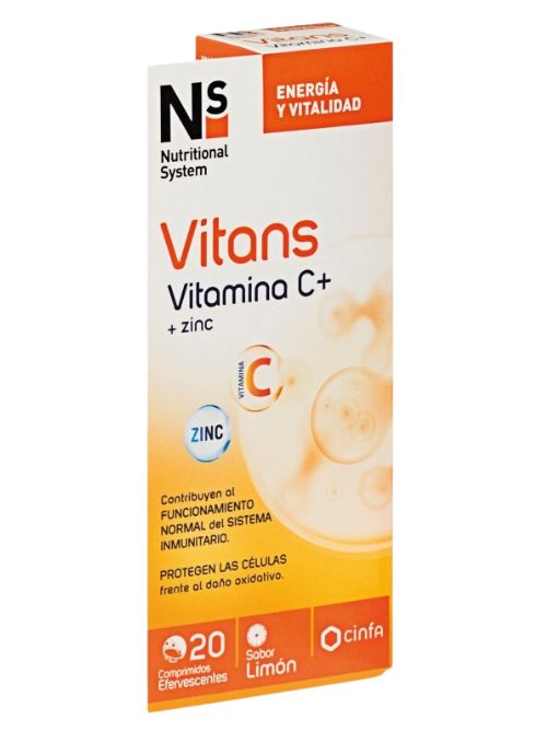COMPLEMENTO VITAMINICO VITANS VITAMINA C+ZINC 20 COMPRIMIDOS ESFERVESCENTES