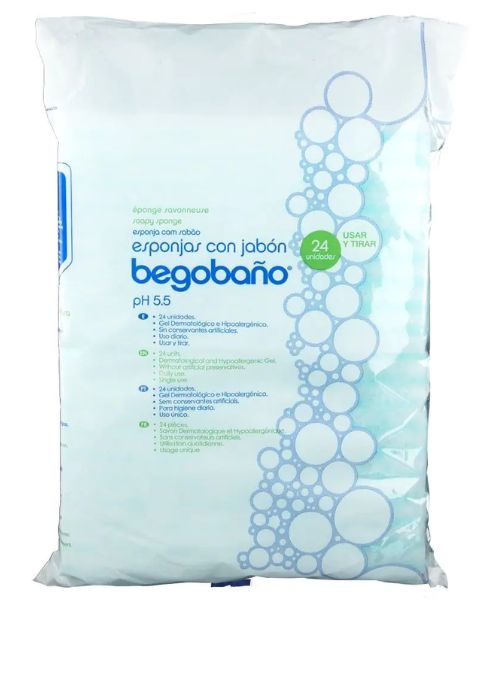 BEGOBAÑO ESPONJAS ENJABONADAS DESECHABLES 24UDS