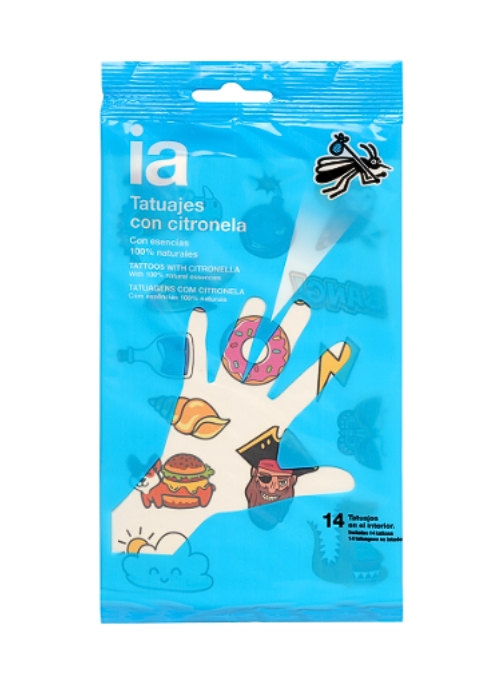 TATUAJES TEMPORALES REPELENTES DE INSECTOS INTERAPOTHEK 14UDS