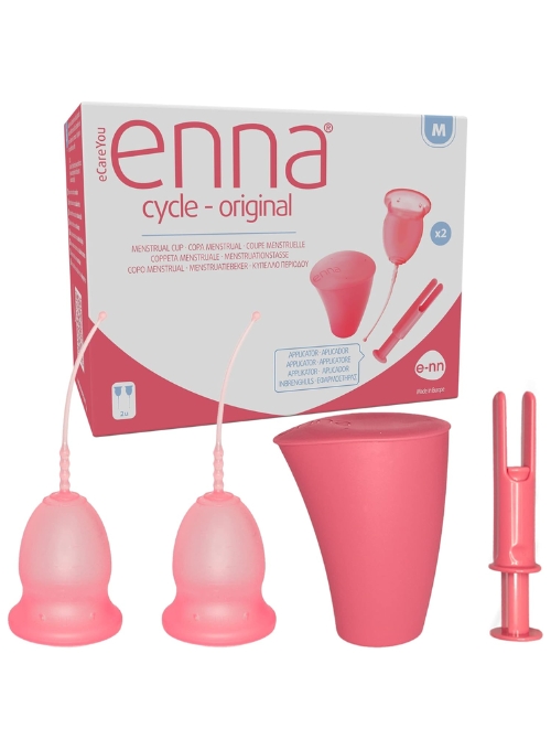 COPA MENSTRUAL ENNA CYCLE ORIGINAL CON APLICADOR 2UDS + ESTERILIZADOR
