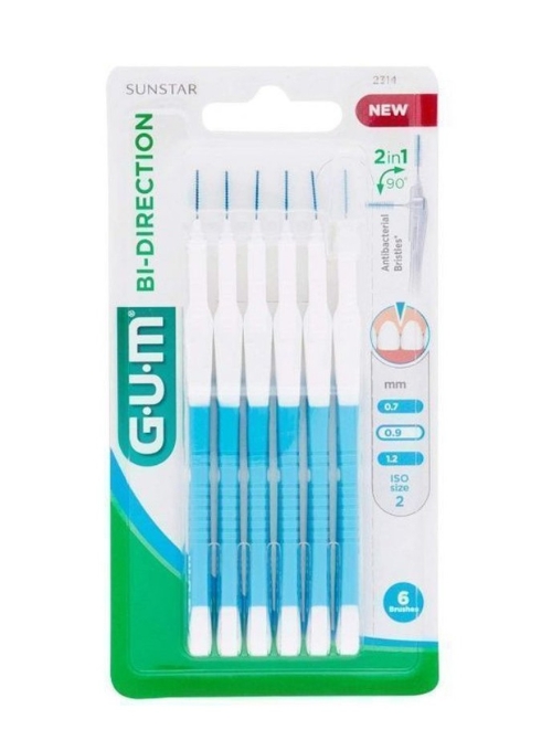 INTERDENTALES GUM BI-DIRECTION M 0.9MM 6UDS
