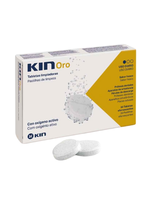 TABLETAS LIMPIADORAS DE PROTESIS KIN ORO 30 UDS