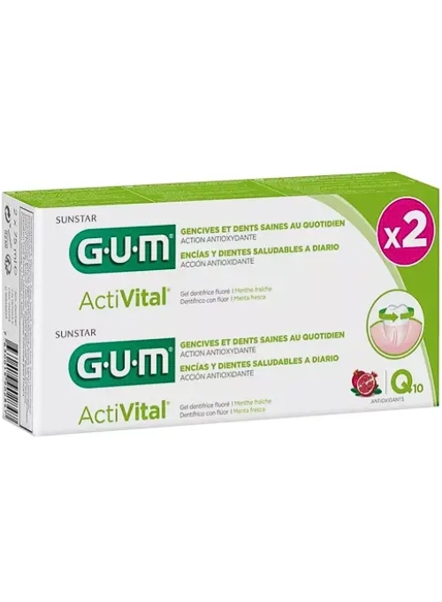 GEL DENTIFRICO USO DIARIO GUM ACTIVITAL 2X75ML